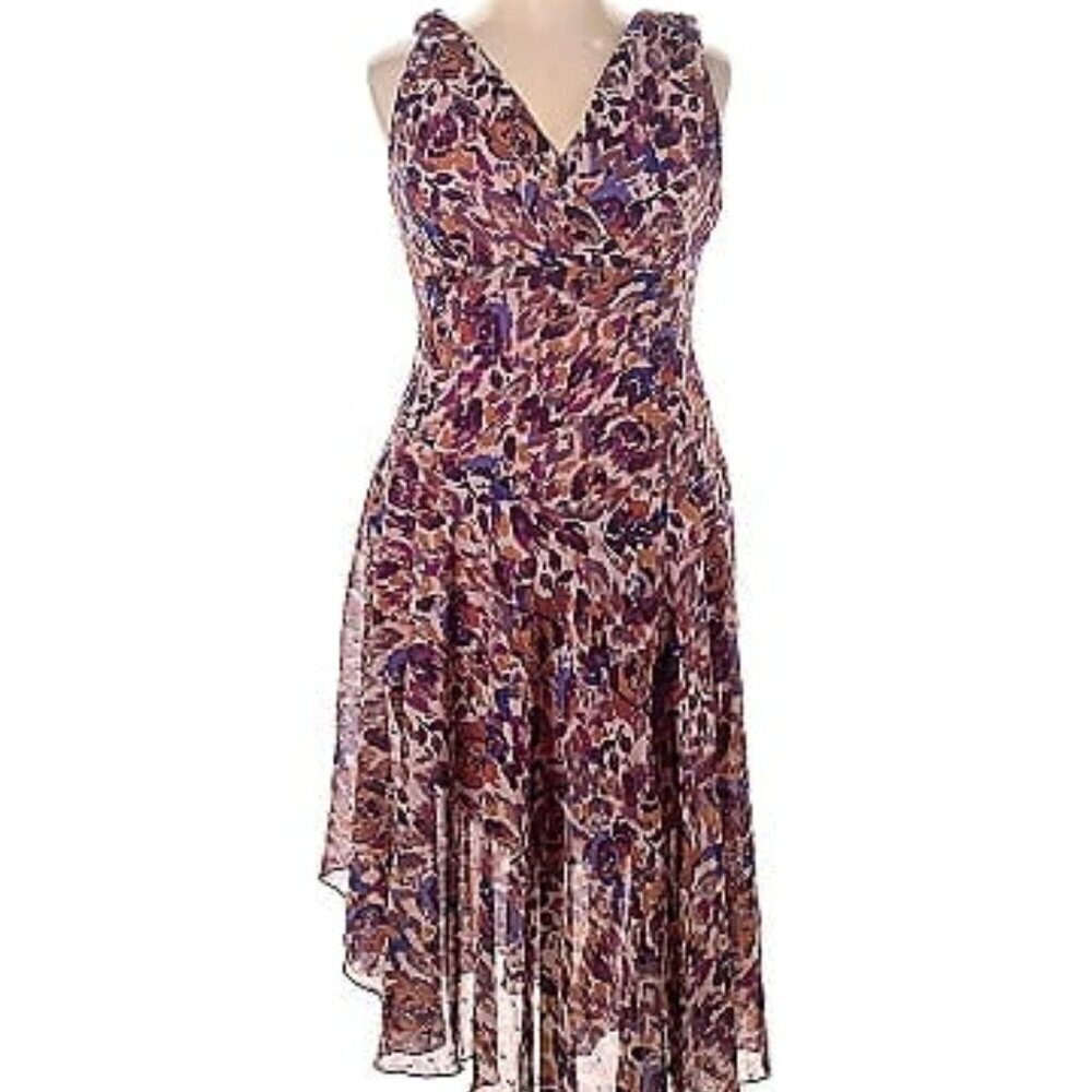 Rabbit Rabbit Rabbit Designs Asymmetrical Dress Women's Size 14 Metallic Berry